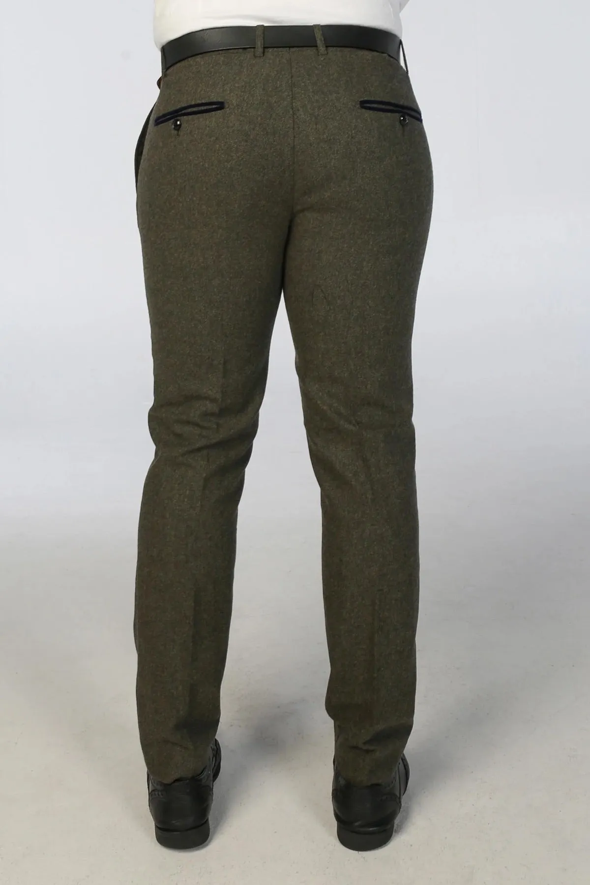 Pantalon formel Oscar en tweed mélangé laine
