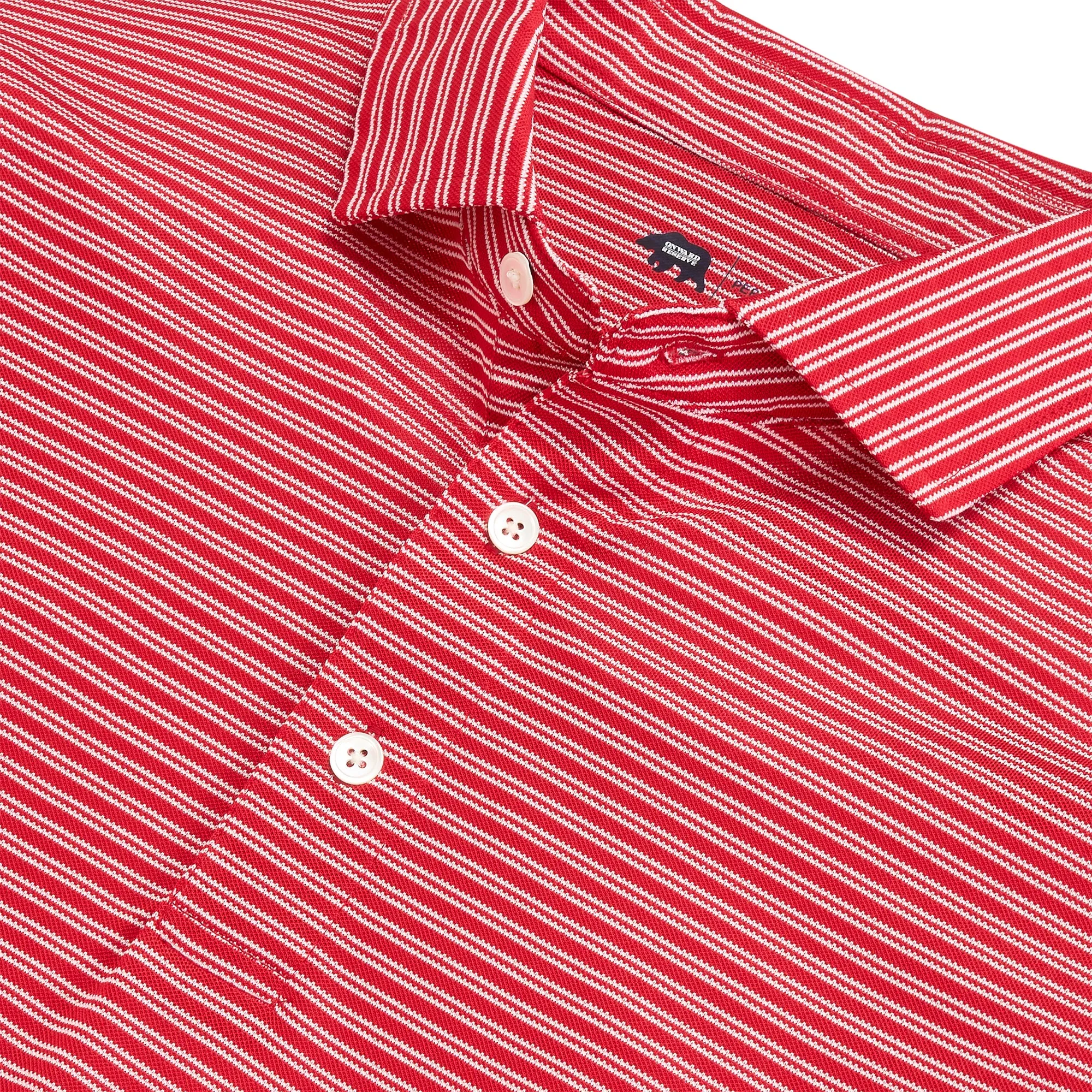 Polo en piqué performant Stripe - Rouge