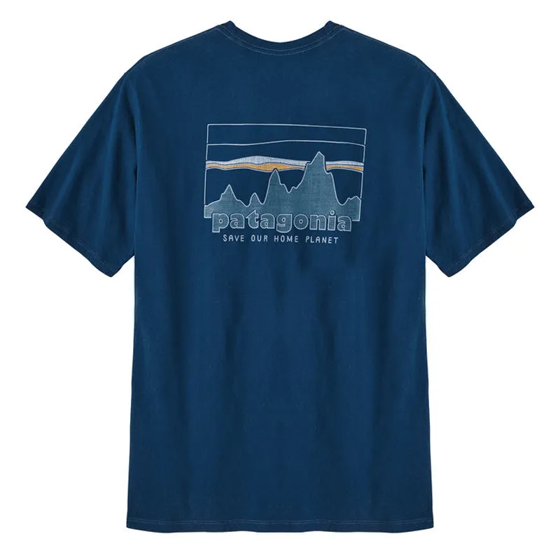 T-shirt bio Patagonia 73 Skyline Lagom Bleu