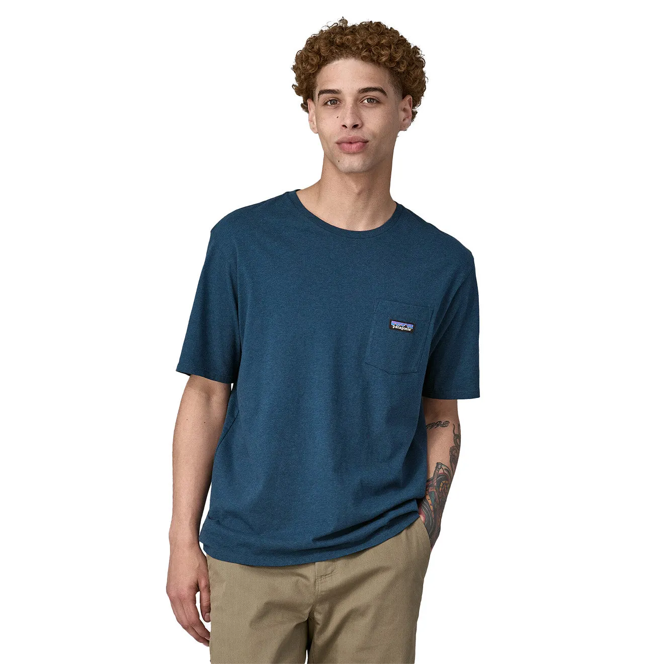 T-shirt de poche quotidien Patagonia Bleu Tidepool