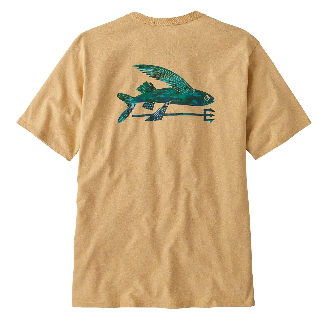 Patagonia Flying Fish Responsibili-Tee Flying Fish / Falaises et Criques Vert Conifère
