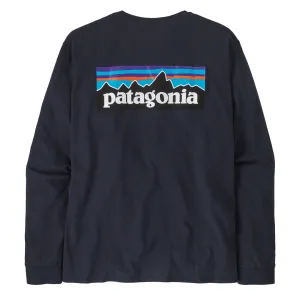 Patagonia T-shirt manches longues P-6 Logo Responsibili-Tee Bleu marine