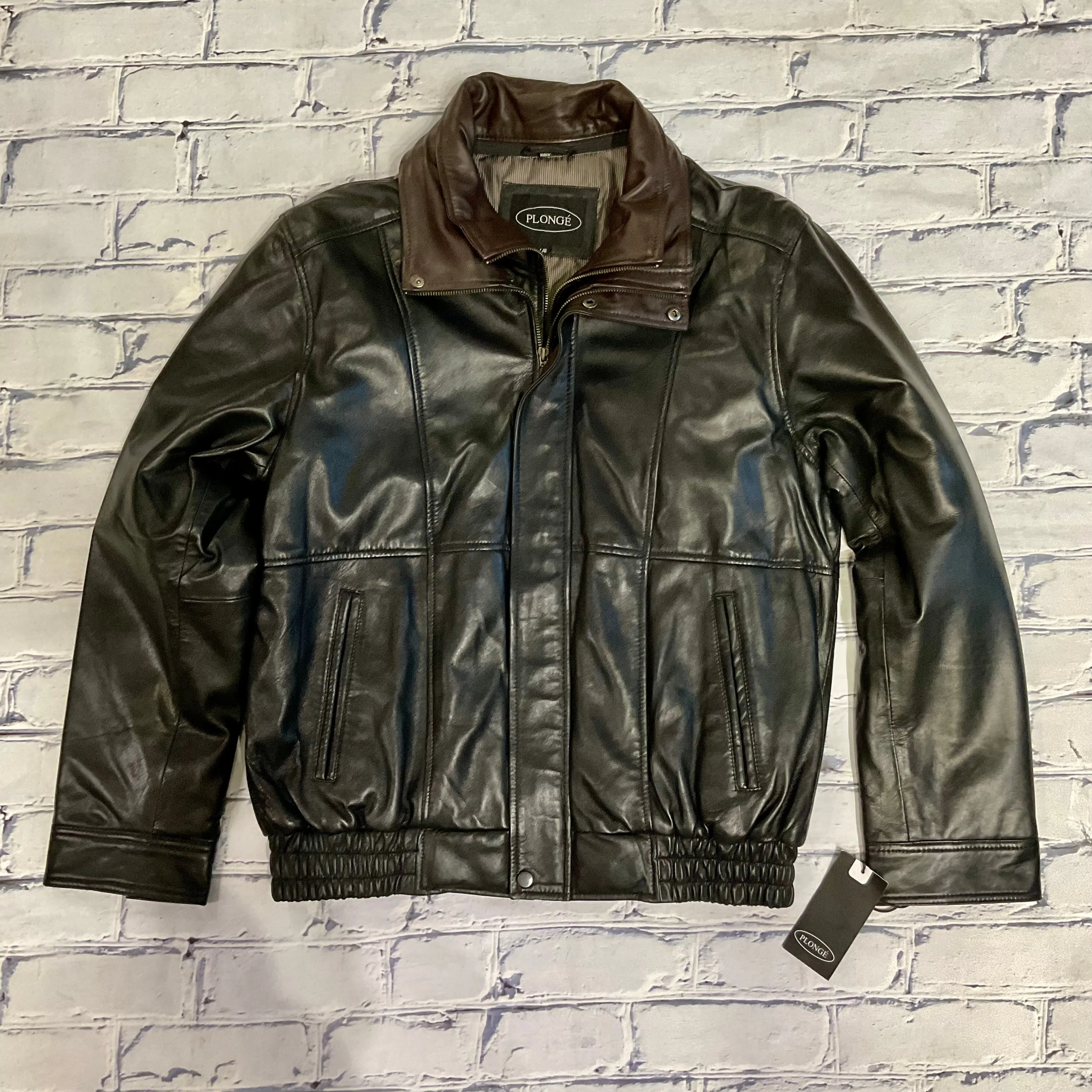 Bomber Plonge Lamb à Double Col