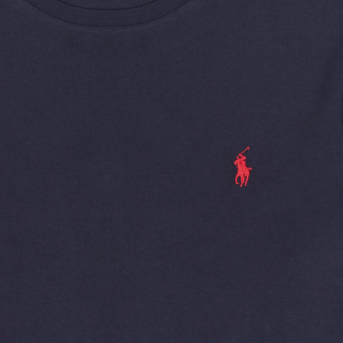 Polo Ralph Lauren T-Shirt en coton ajusté personnalisé manches longues Bleu marine