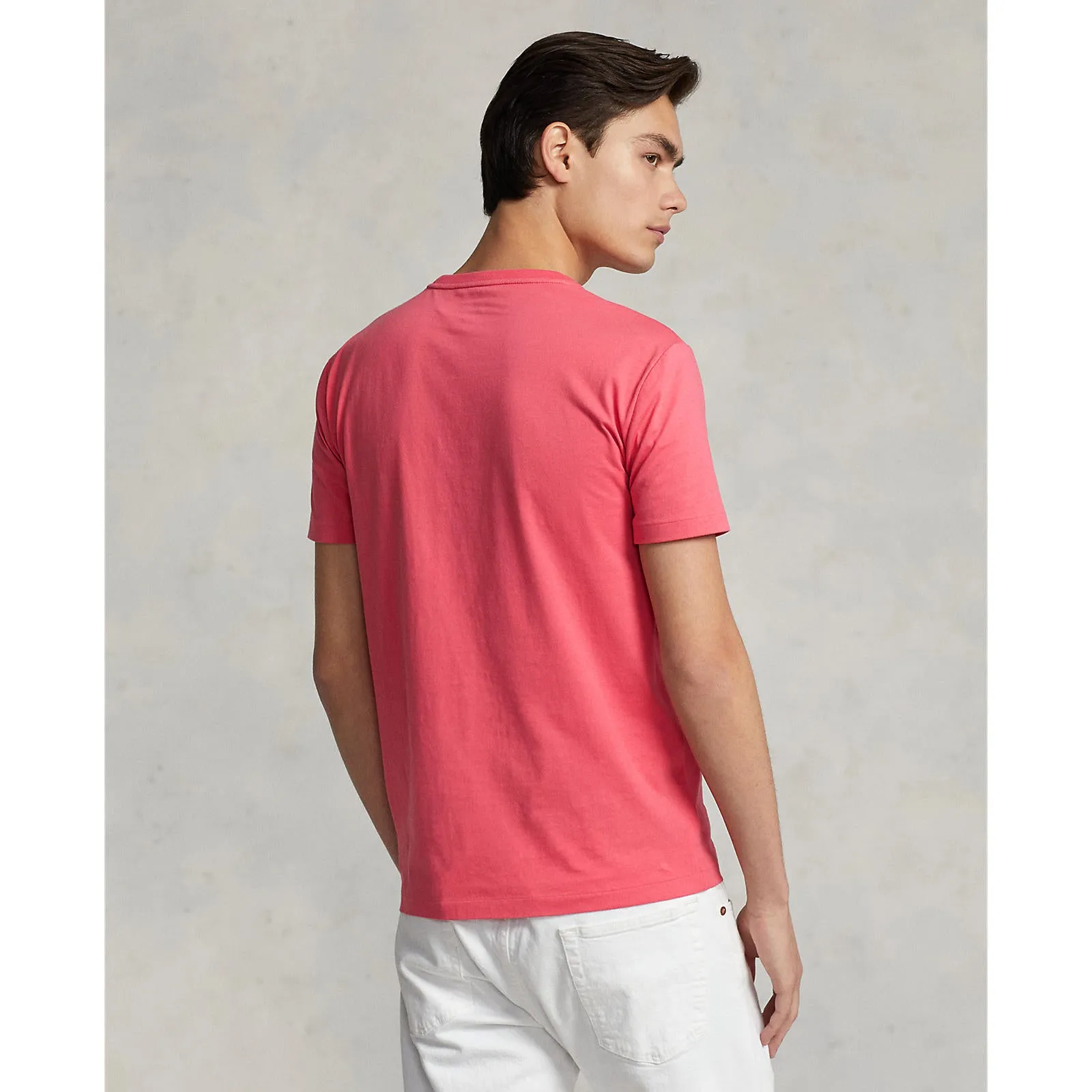 Polo Ralph Lauren - T-shirt col rond ajusté personnalisé en jersey - Rouge pâle Vêtements Polo Ralph Lauren