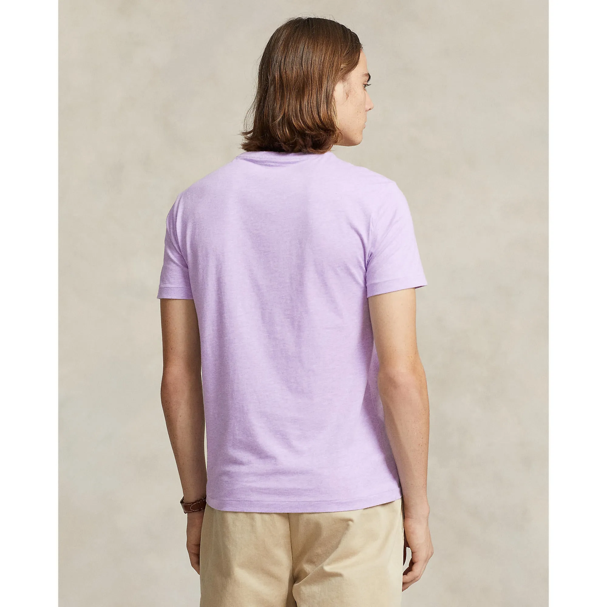 Polo Ralph Lauren - T-shirt col rond ajusté personnalisé en jersey - Violet pâle chiné Vêtements Polo Ralph Lauren