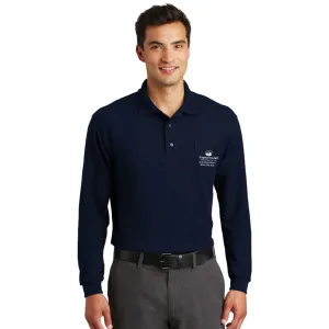 Polo à manches longues Silk Touch Port Authority avec poche, Port Authority multicolore