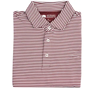 Polo Performance Pro Stripe - Marron/Blanc