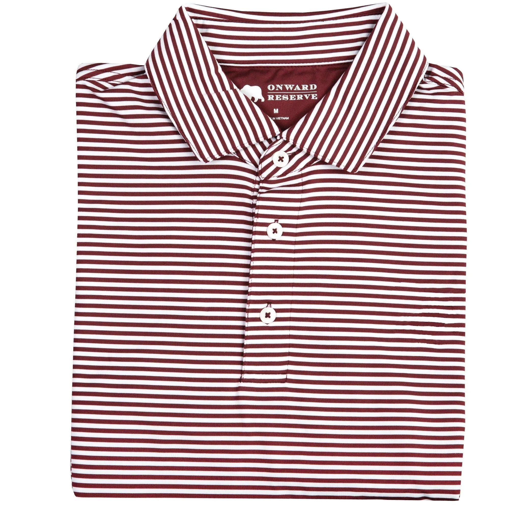 Polo Performance Pro Stripe - Marron/Blanc