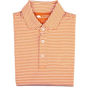 Polo Performance Pro Stripe - Orange/Blanc