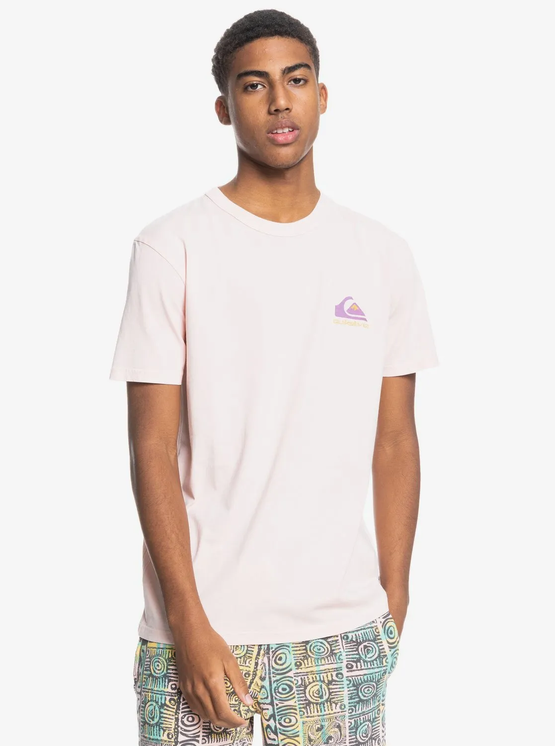 T-shirt Homme Organique Minéral Quiksilver - Rose Clair - Bleu Clair