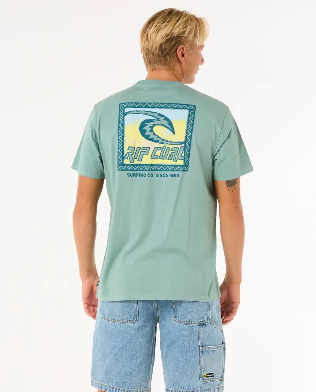 T-shirt Raw Energy Trad en Bleu Lagoon