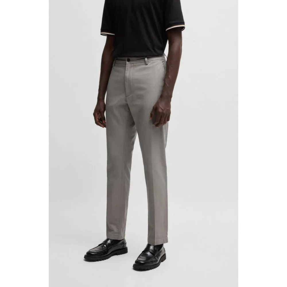 Pantalon régulier en coton stretch à micro-motifs