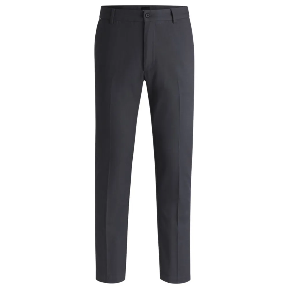 Pantalon droit en coton stretch à micro-motif