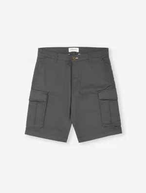 Short Cargo en Sergé Coupe Détendue Anthracite