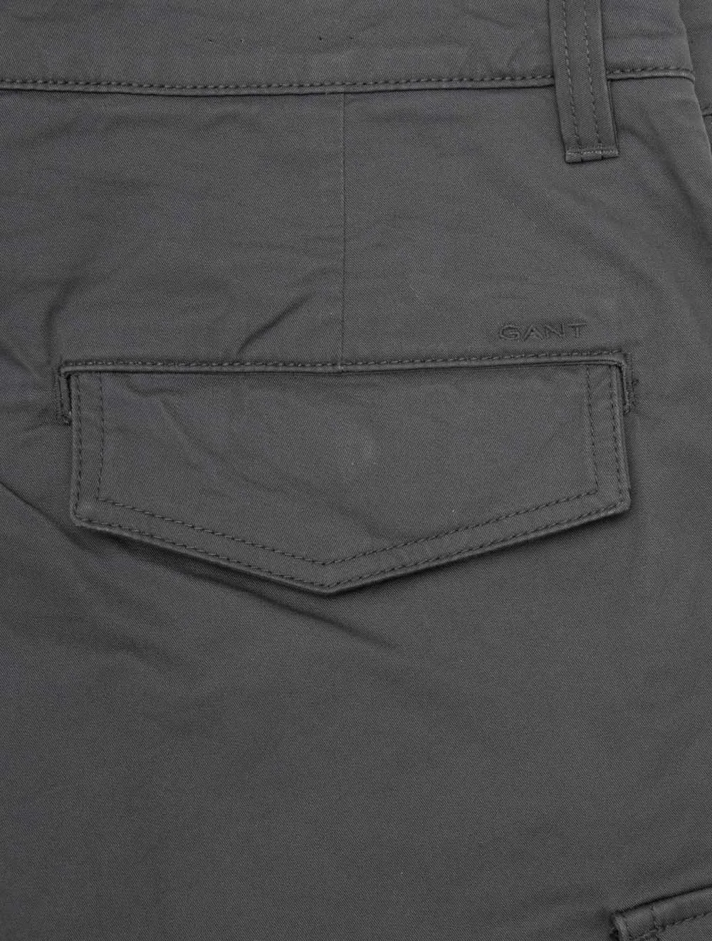 Short Cargo en Sergé Coupe Détendue Anthracite