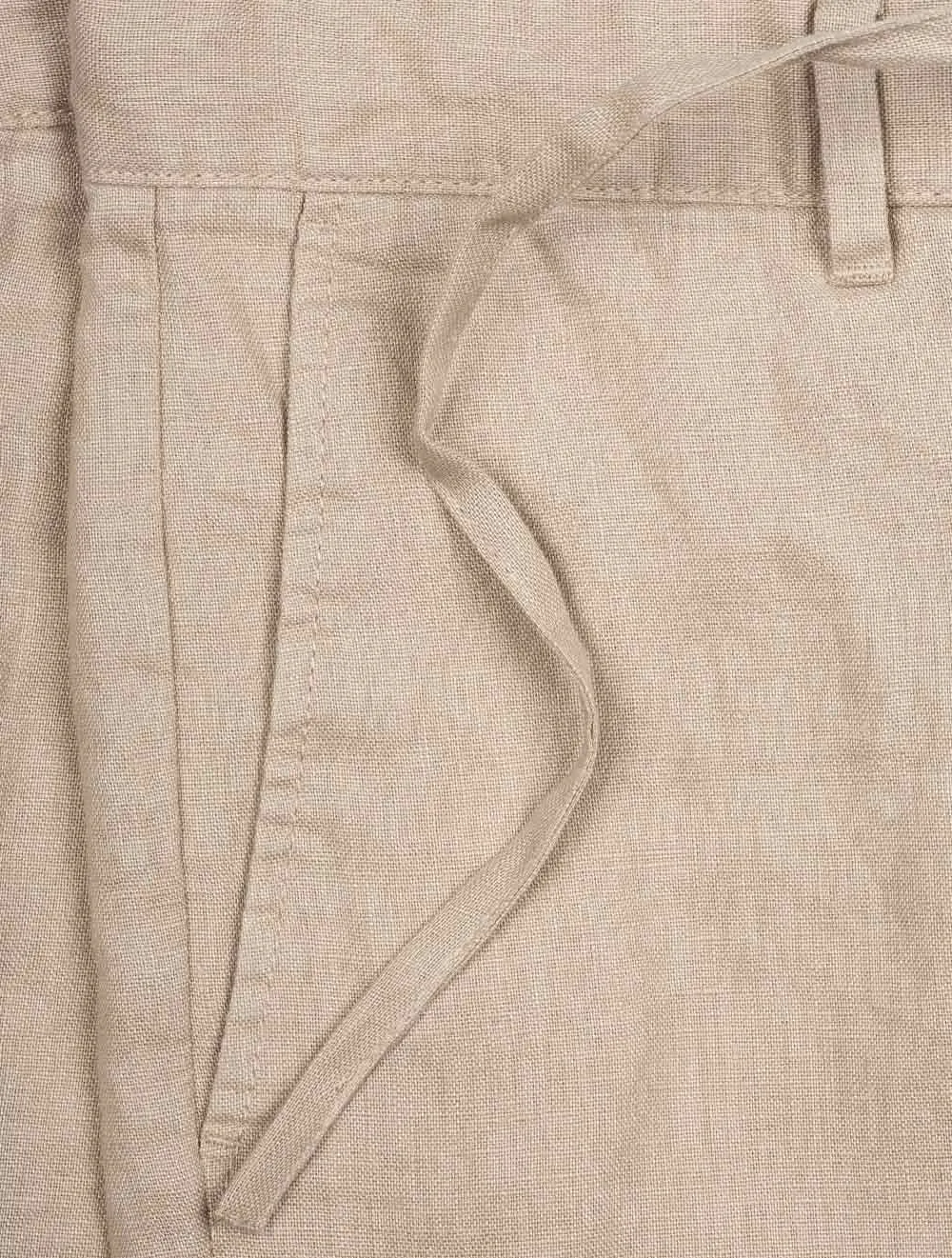 Short en lin détendu à cordon de serrage Sable sec