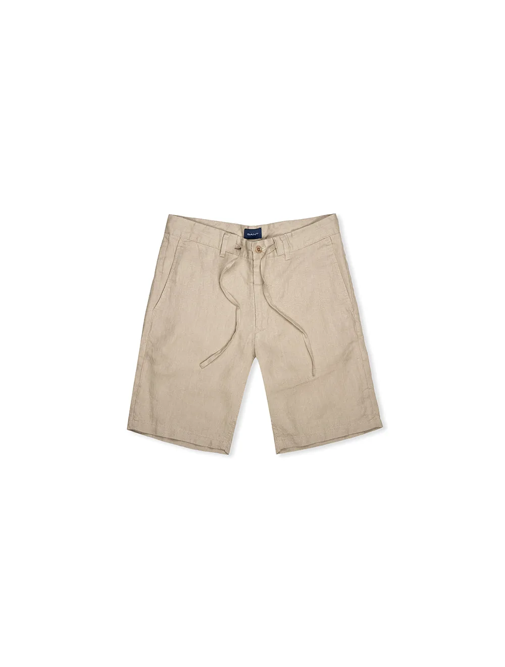 Short en lin détendu à cordon de serrage Sable sec