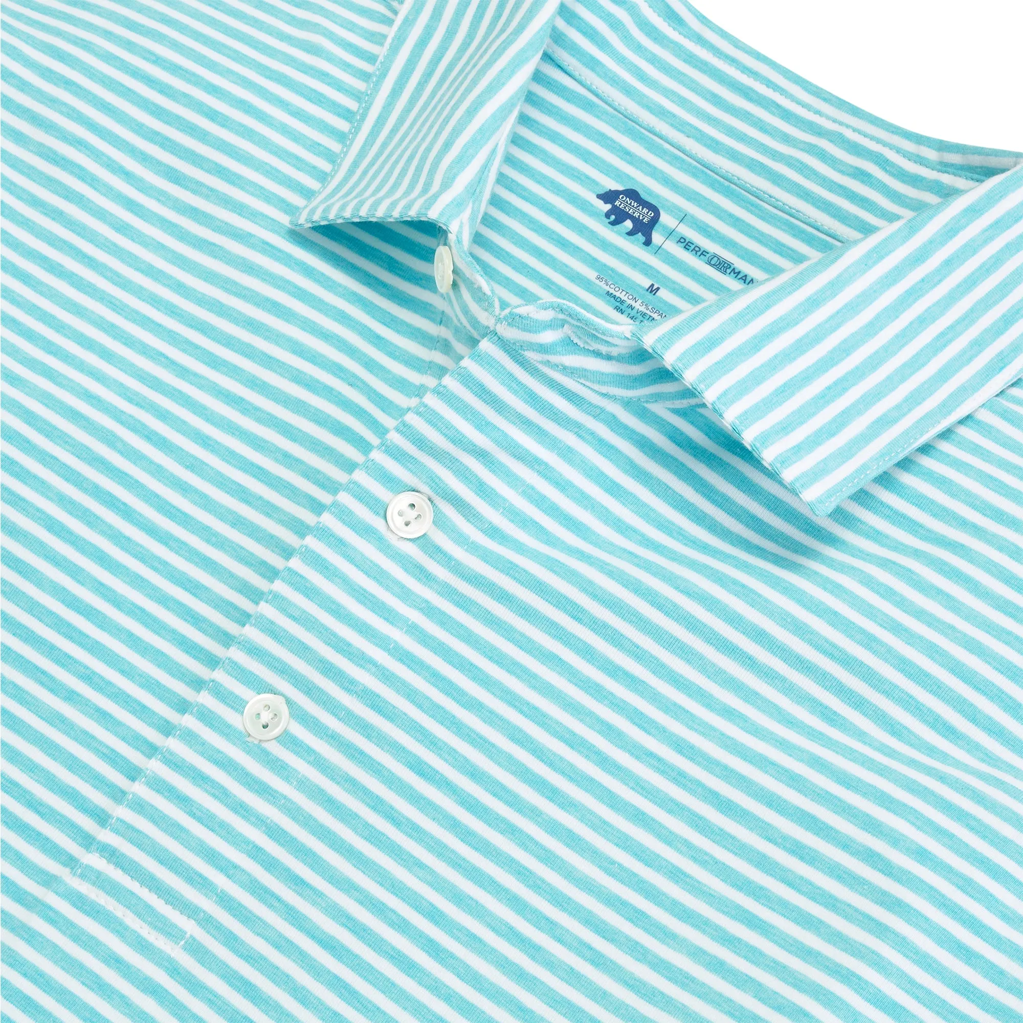 Polo à rayures avec icône - Bleu Cabana