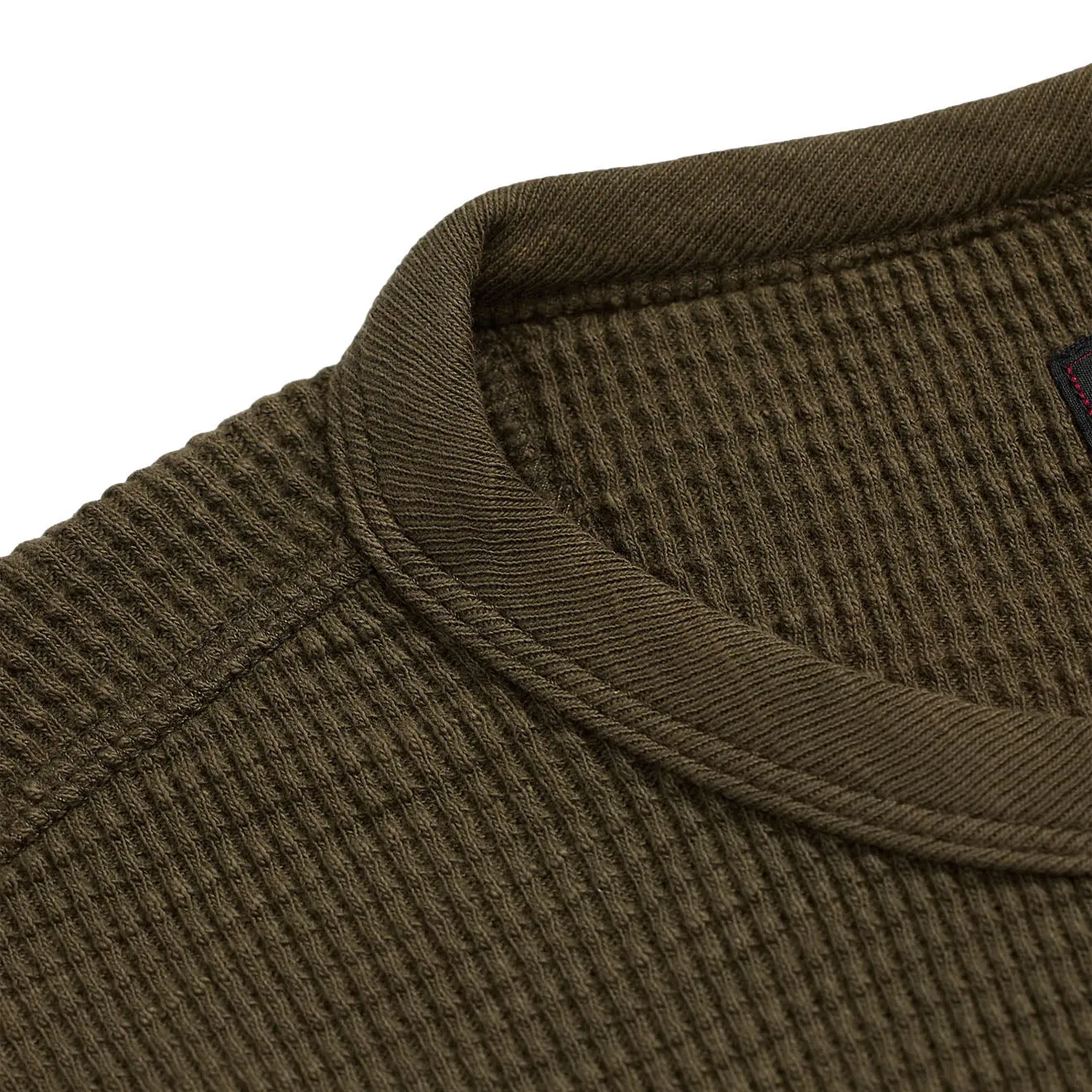 RRL By Ralph Lauren Col roulé en maille gaufrée teint par pièce Marron olive