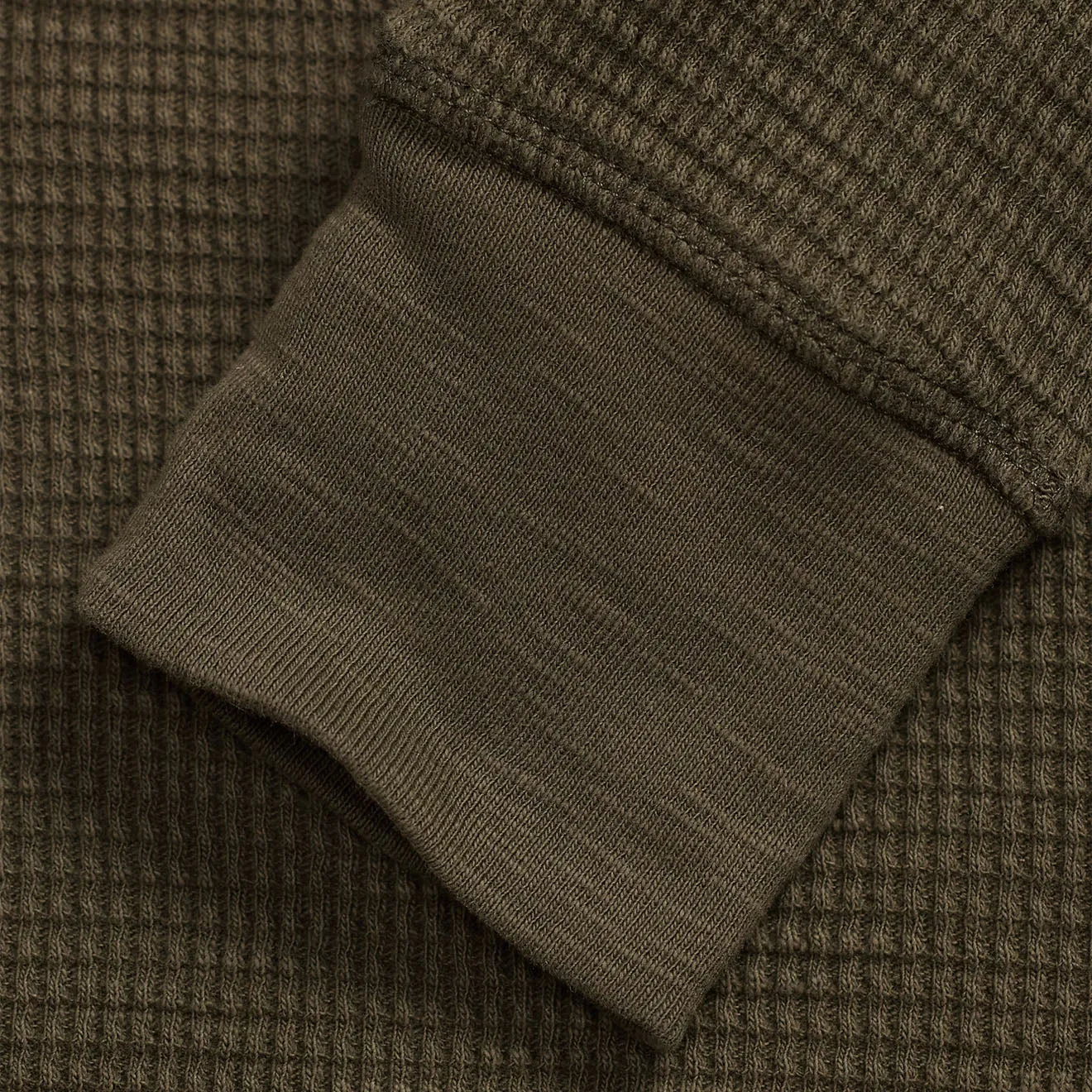 RRL By Ralph Lauren Col roulé en maille gaufrée teint par pièce Marron olive