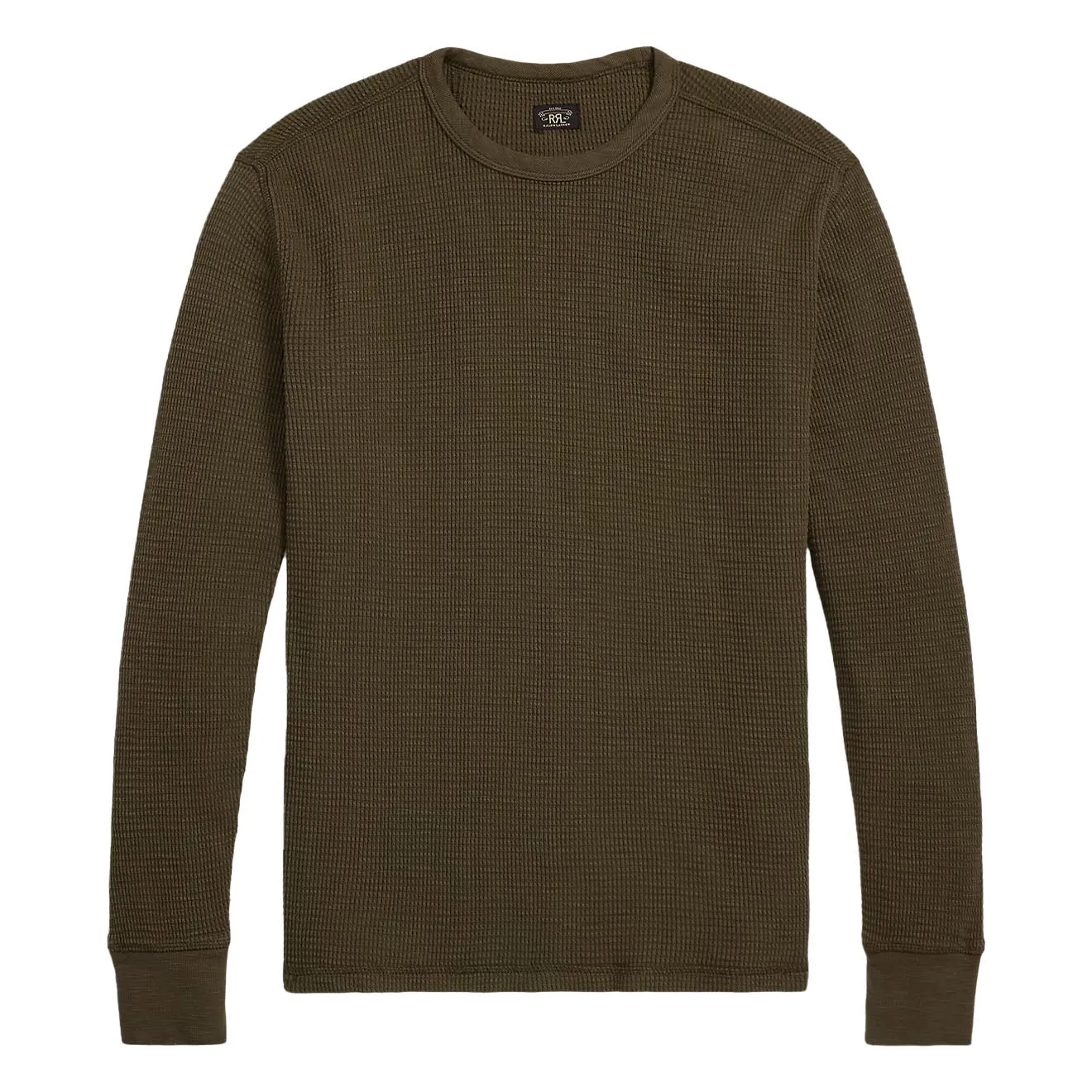 RRL By Ralph Lauren Col roulé en maille gaufrée teint par pièce Marron olive