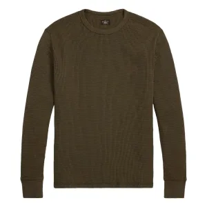 RRL By Ralph Lauren Col roulé en maille gaufrée teint par pièce Marron olive