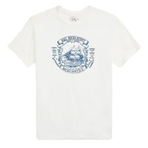 T-shirt graphique en jersey RRL par Ralph Lauren blanc chaud