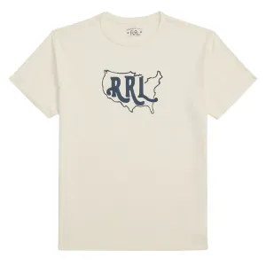 T-shirt en coton-chanvre avec logo RRL By Ralph Lauren - Blanc chaud