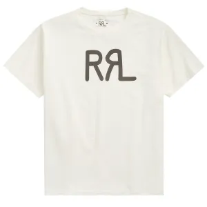 T-shirt en jersey avec logo RRL par Ralph Lauren en blanc papier
