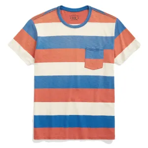 RRL par Ralph Lauren T-shirt à poche en jersey rayé Rouge/Bleu/Blanc