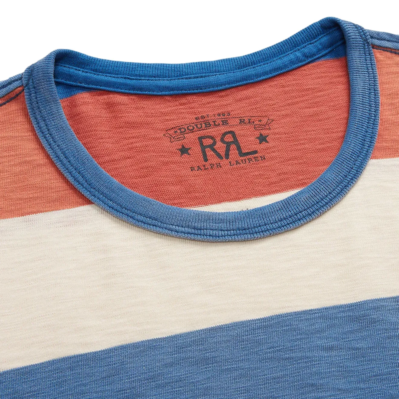 RRL par Ralph Lauren T-shirt à poche en jersey rayé Rouge/Bleu/Blanc