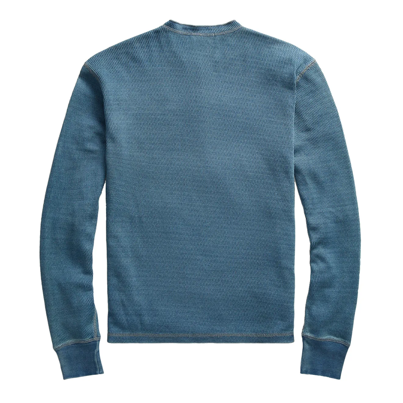 RRL par Ralph Lauren Henley en coton gaufré tricoté lavé bleu indigo