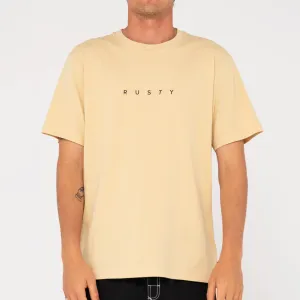 T-shirt court pour homme Rusty Mens Cut 2 à manches courtes - Kaki clair