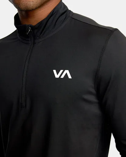 RVCA VA Sport Vent LS Haut à Demi-Zip pour Entraînement - Noir