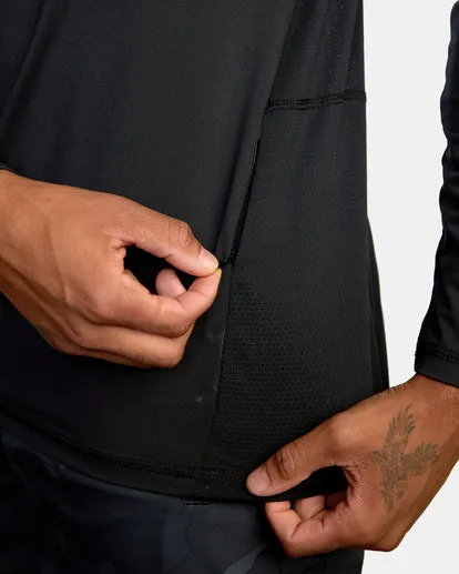 RVCA VA Sport Vent LS Haut à Demi-Zip pour Entraînement - Noir