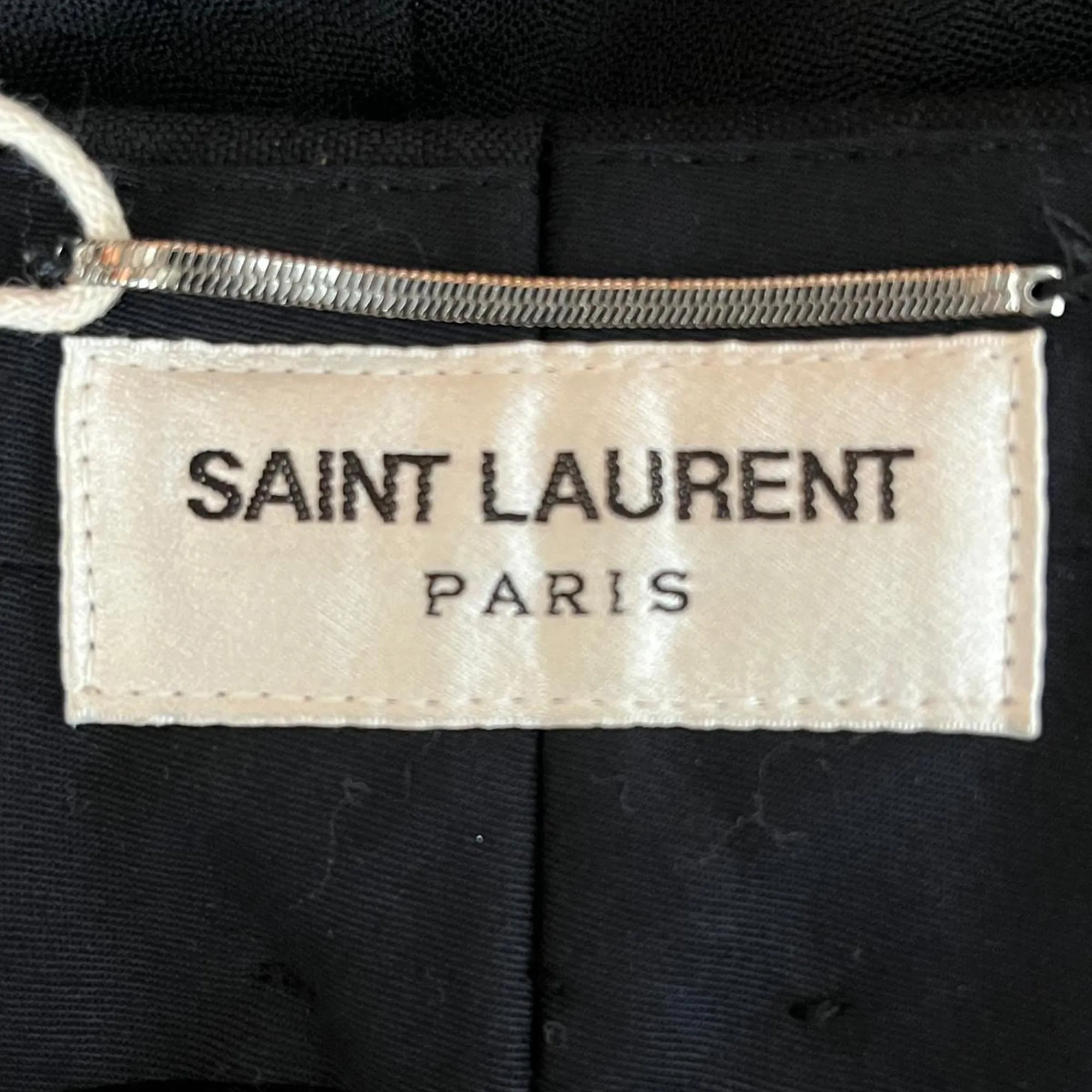 Pantalon droit Saint Laurent en laine noire