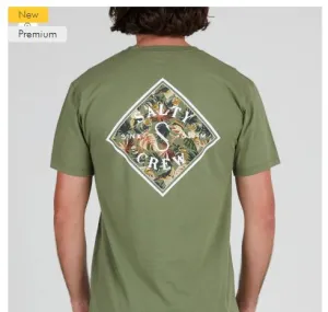 Salty Crew Tippet Shores T-Shirt Premium en Maille - Vert Sauge