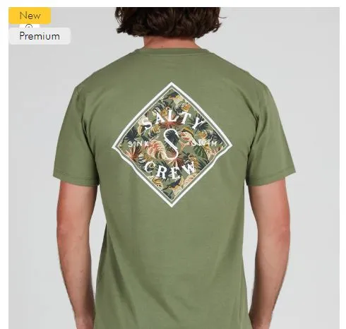 Salty Crew Tippet Shores T-Shirt Premium en Maille - Vert Sauge