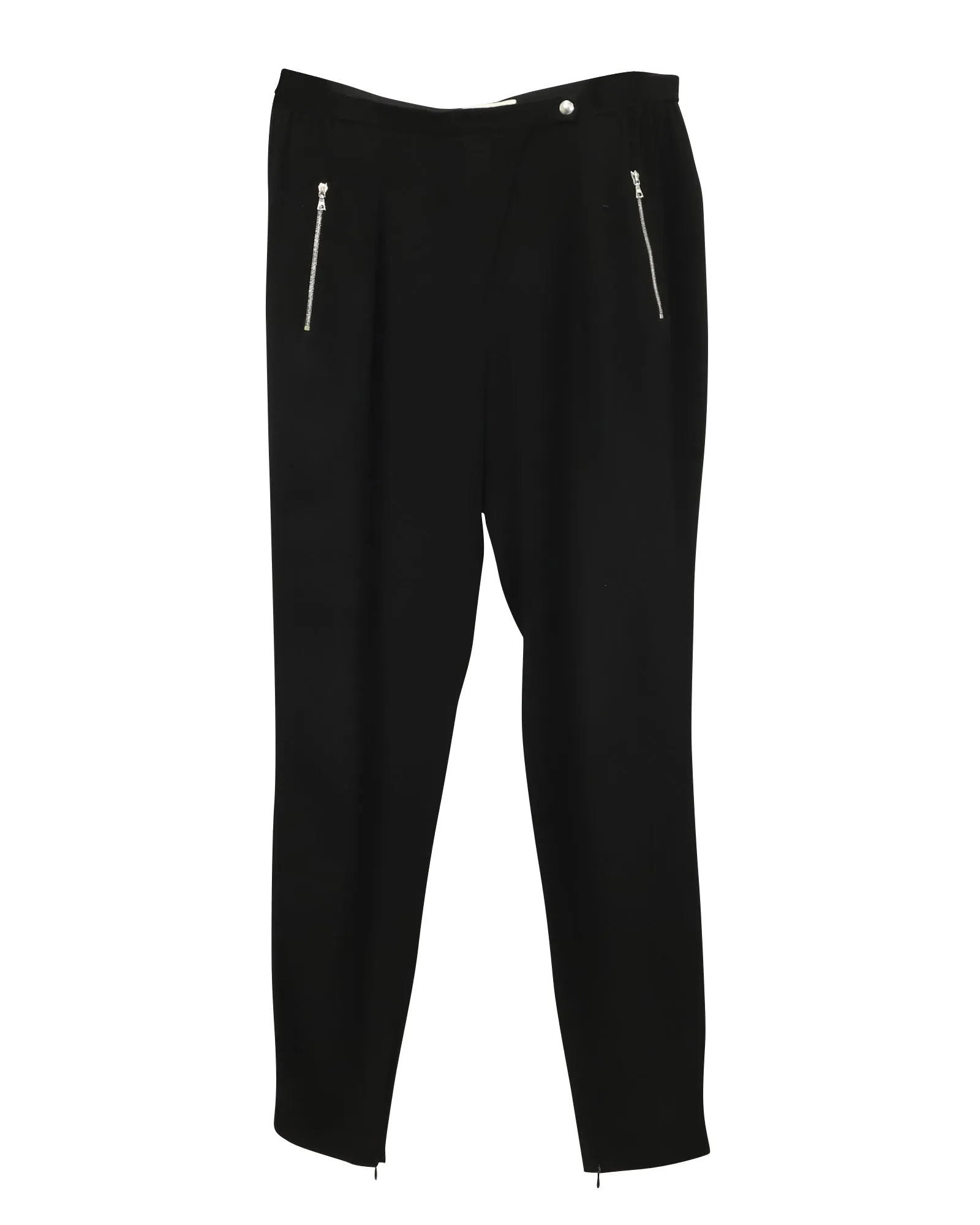 Pantalon droit Sandro Paris avec poche à zip en viscose noire