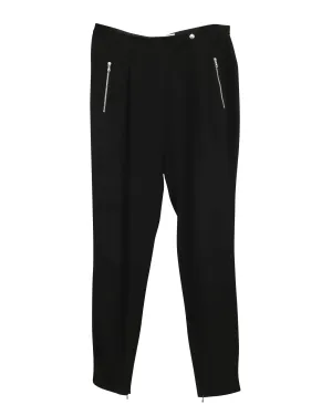 Pantalon droit Sandro Paris avec poche à zip en viscose noire
