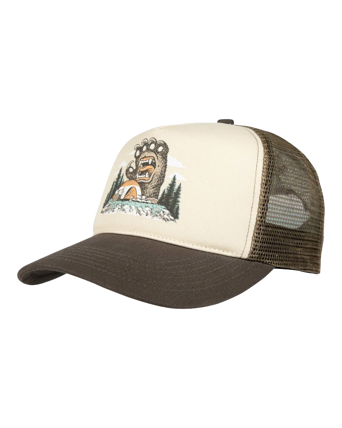 Casquette Santa Cruz Screaming Grizzly à mesh marron et beige