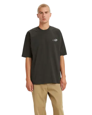 T-shirt graphique skateboard coupe boxy en noir uni