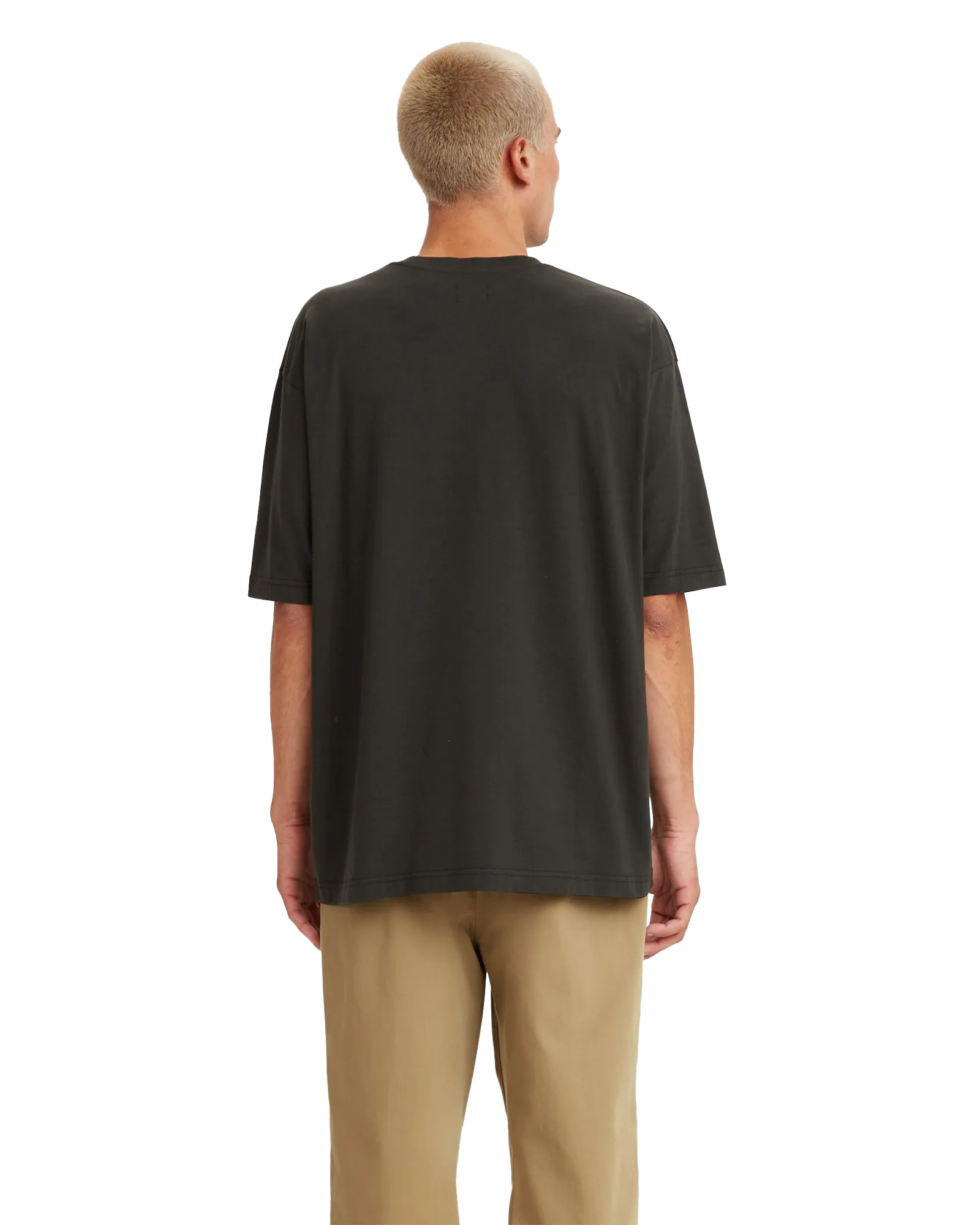 T-shirt graphique skateboard coupe boxy en noir uni