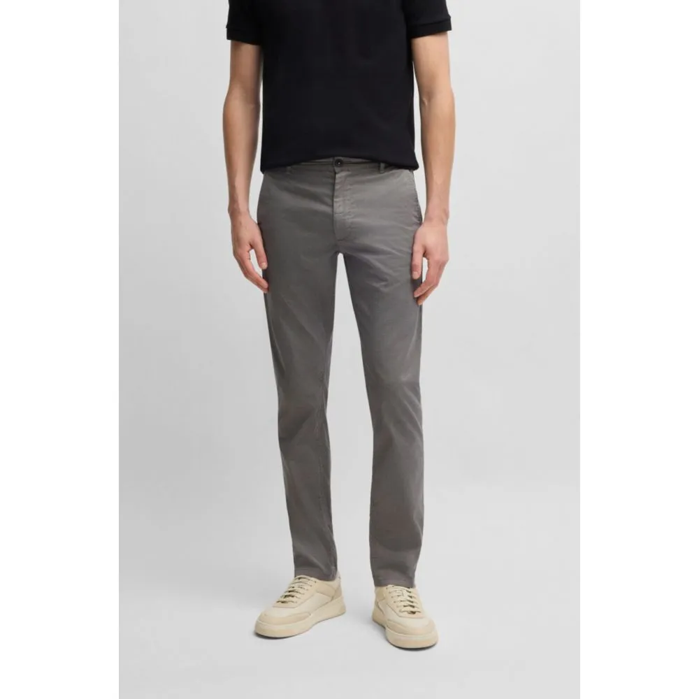 Pantalon slim en coton stretch micro-imprimé