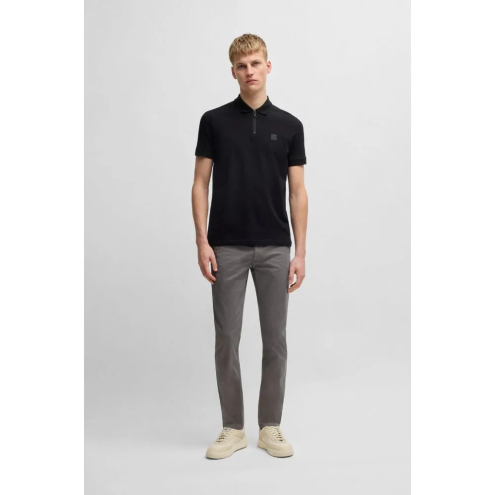 Pantalon slim en coton stretch micro-imprimé