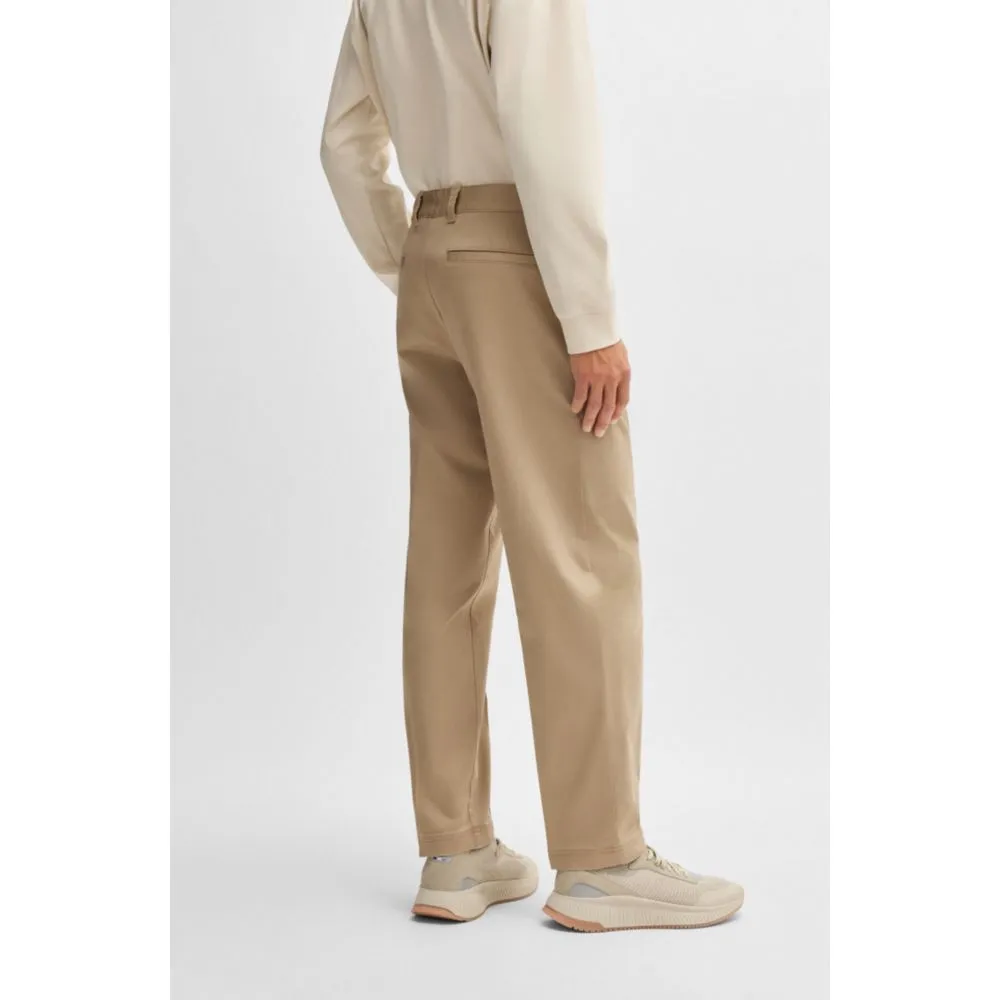 Pantalon droit en dobby de coton extensible