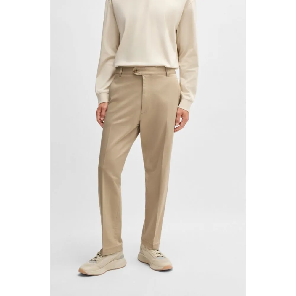 Pantalon droit en dobby de coton extensible