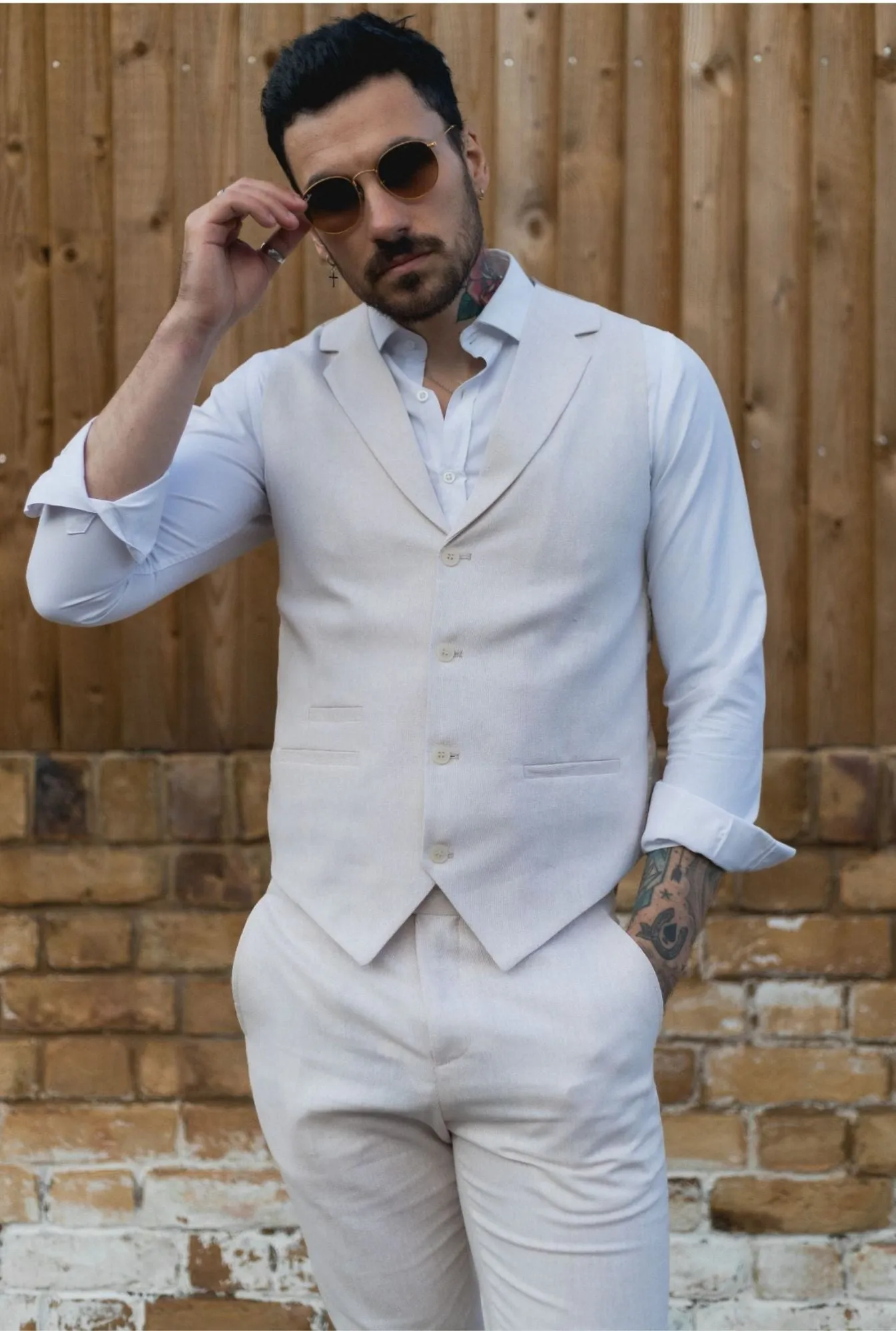 Costume d'été Gilet Pantalon Mariage