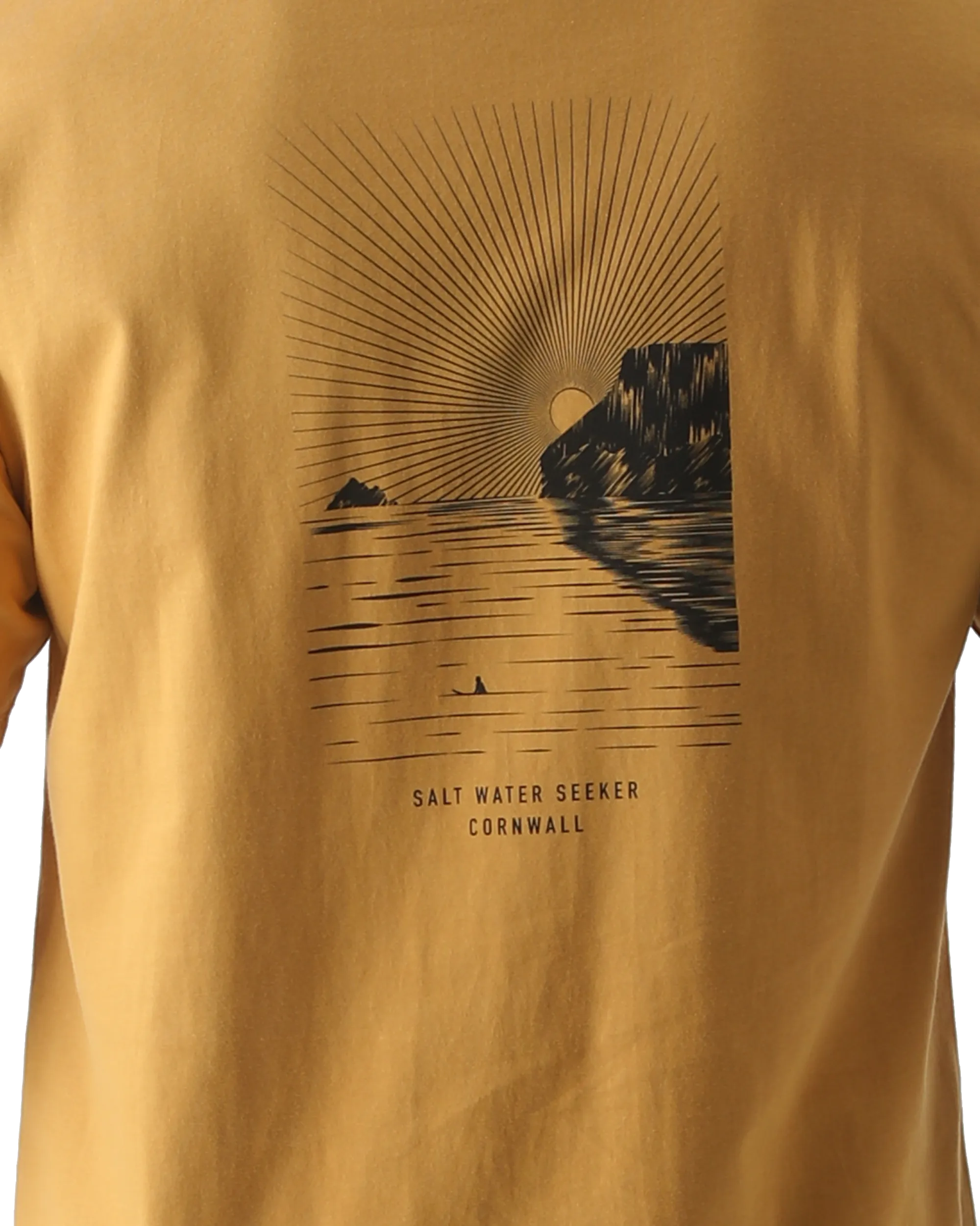 T-shirt Sunset Sessions en moutarde délavée
